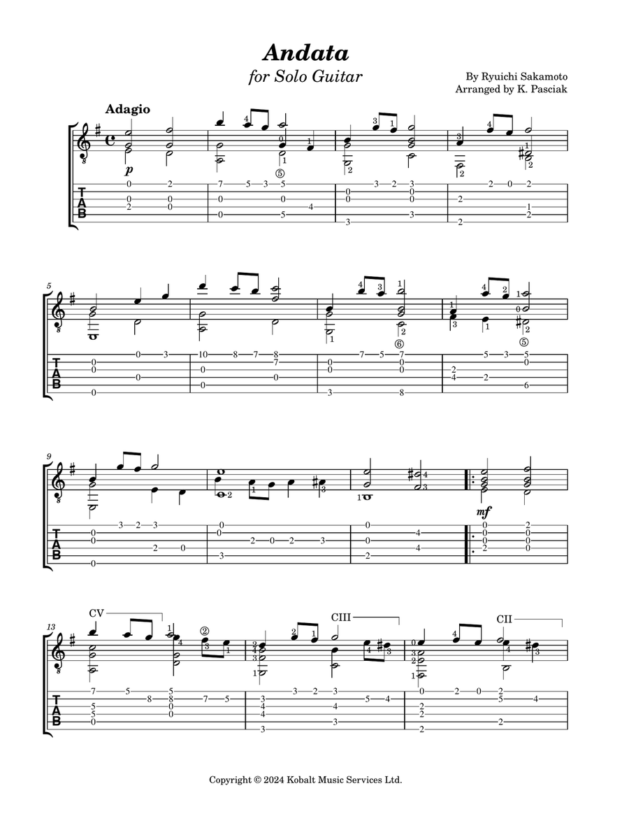 Andata Acoustic Guitar scores gallery preview page 2