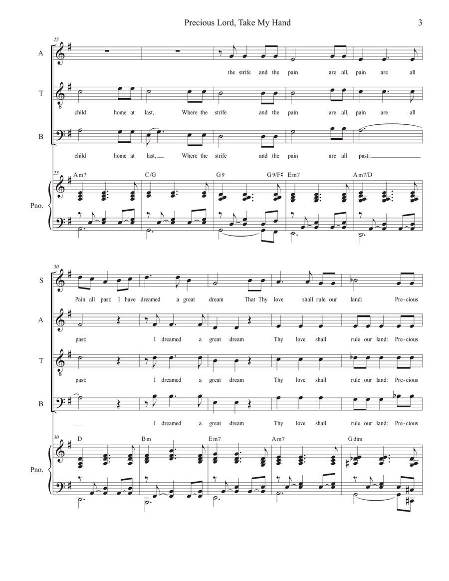 Precious Lord Take My Hand 4-Part scores gallery preview page 3