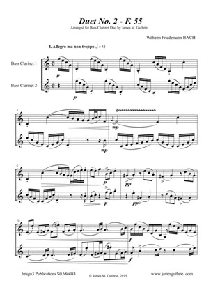 WF Bach: Duet No. 2 for Bass Clarinet Duo