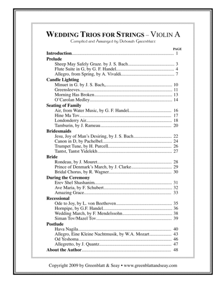 Wedding Trios for Strings Violin Trio (3 books)