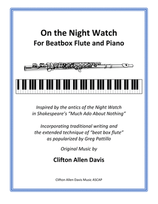 Book cover for On the Night Watch for Beatbox Flute and Piano (Clifton Davis)