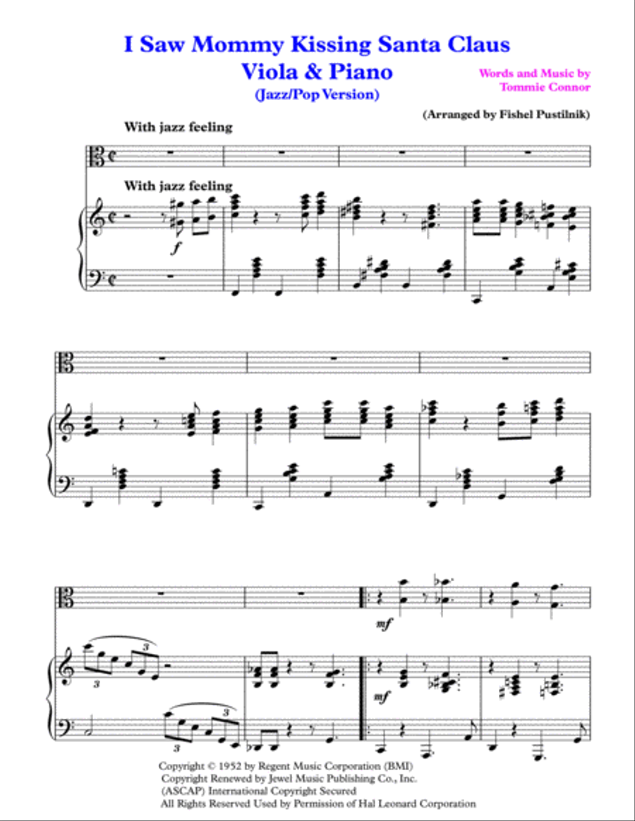 I Saw Mommy Kissing Santa Claus Viola scores gallery preview page 2
