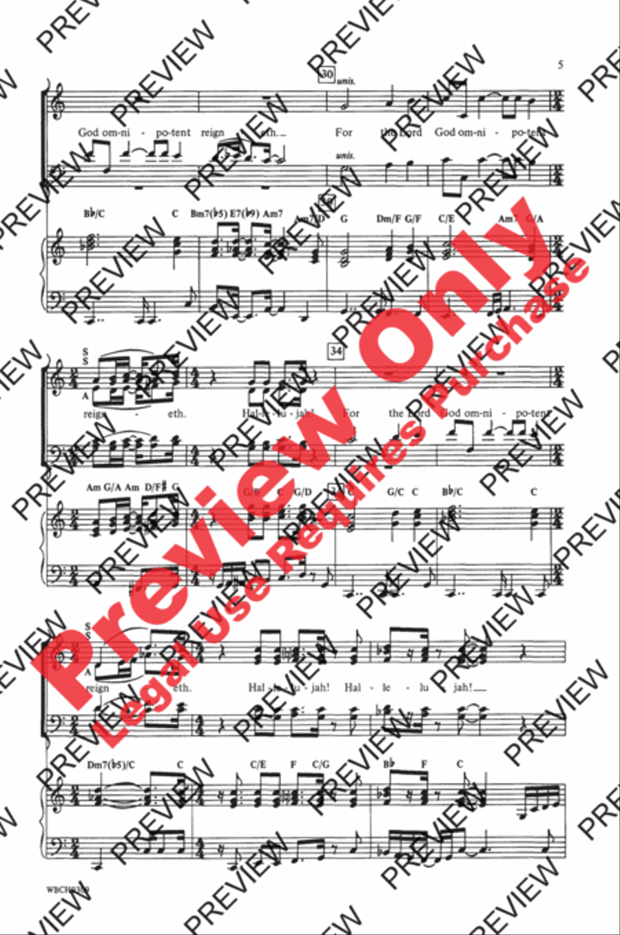 Hallelujah from Handels Messiah SATB SSATB scores gallery preview page 5