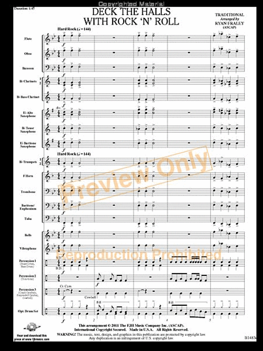 Deck the Halls with Rock 'n' Roll Concert Band scores gallery preview page 2