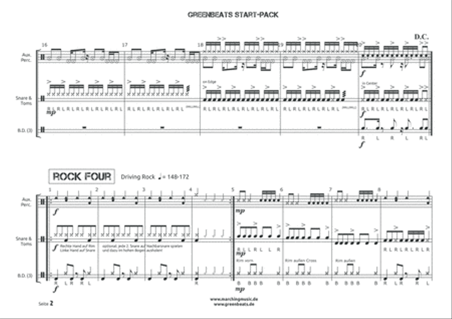 START PACK (greenbeats) - 7 Pieces for Percussion Ensemble Percussion Ensemble scores gallery preview page 3