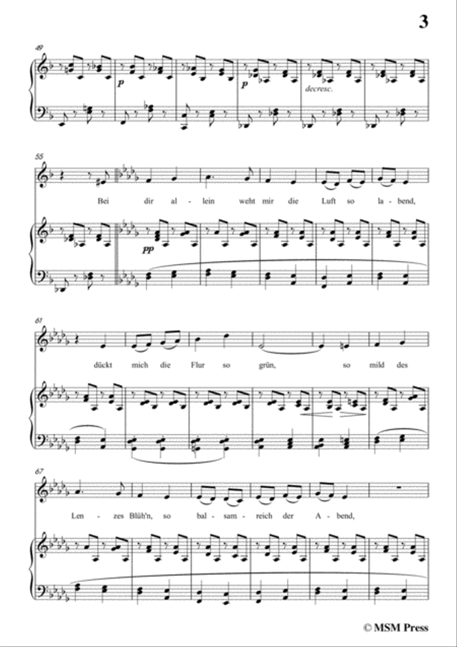 Schubert-Bei dir,in F Major,Op.95,No.2,for Voice and Piano Voice Solo scores gallery preview page 5