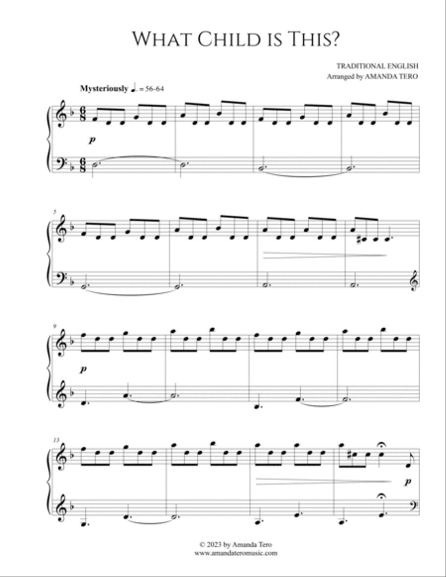 What Child is This early intermediate piano solo Piano Solo scores gallery preview page 3