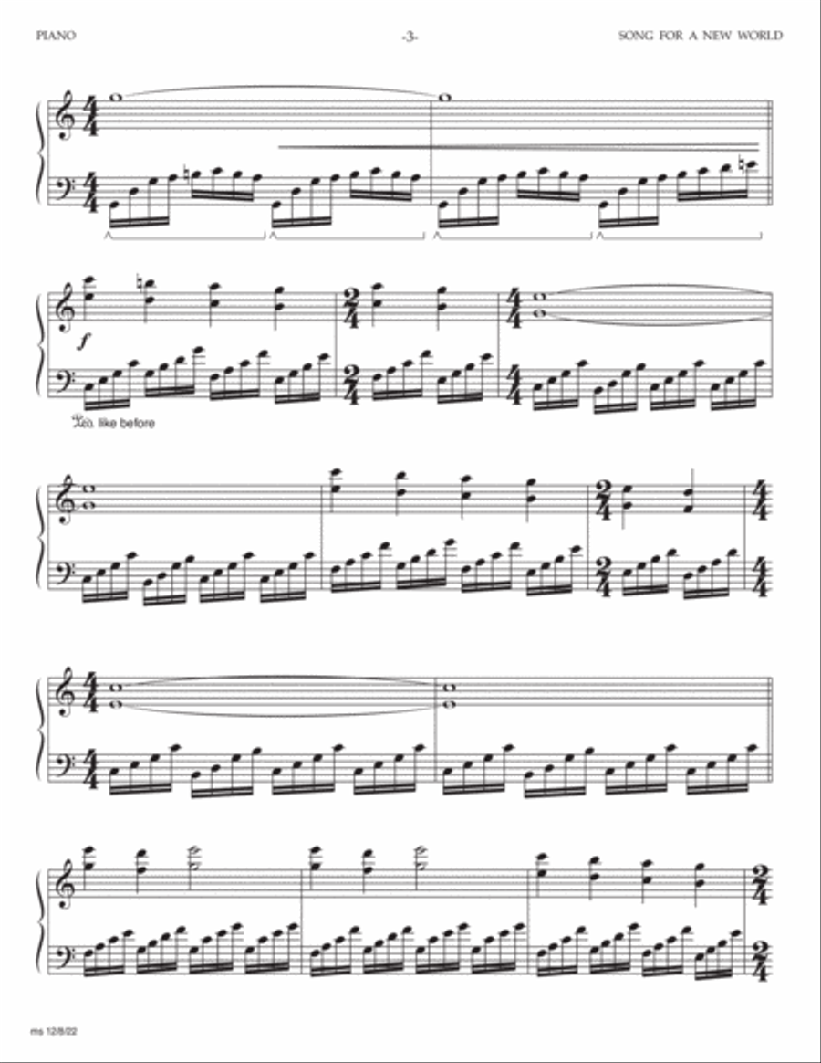 Song For a New World Piano scores gallery preview page 3