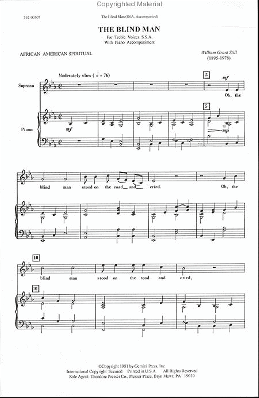 The Blind Man-Ssa SSA scores gallery preview page 2
