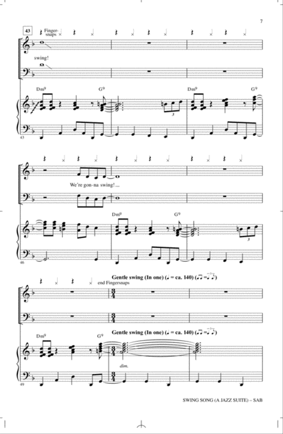 Swing Song (A Jazz Suite) 3-Part scores gallery preview page 5