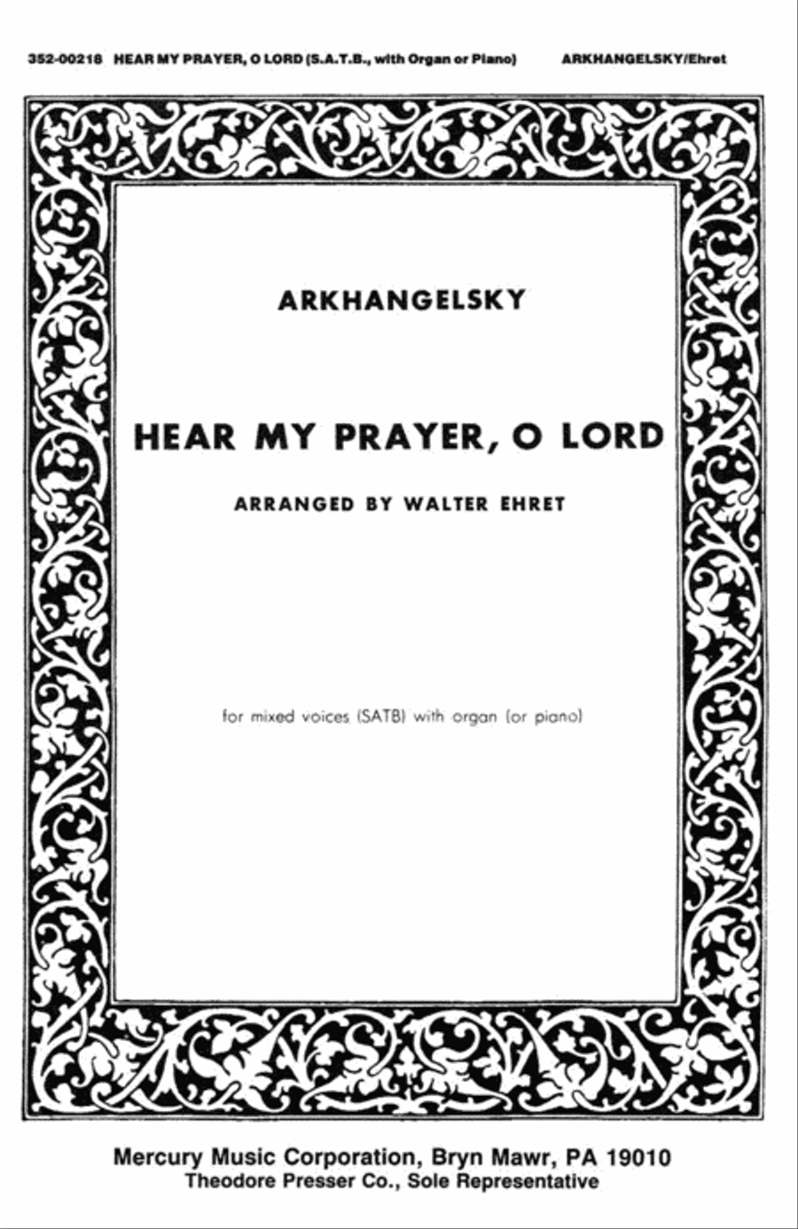 Hear My Prayer, O Lord 4-Part scores gallery preview page 1