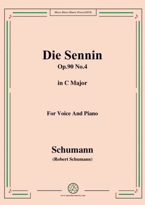 Book cover for Schumann-Die Sennin,Op.90 No.4,in C Major,for Voice&Piano