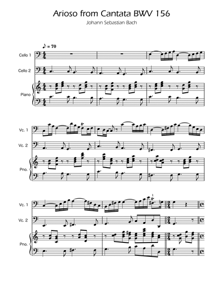 Arioso BWV 156 - Cello Duet w/ Piano image number null