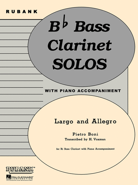 Largo And Allegro  B Flat Bass Clarinet Solos With Piano