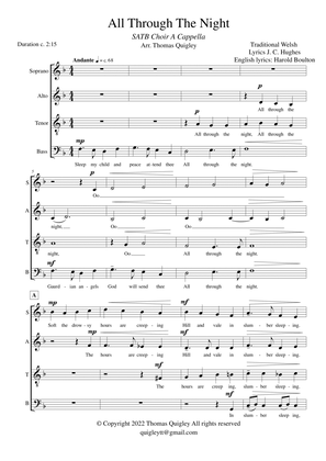 Book cover for All Through The Night (SATB A Cappella)