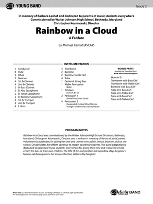 Book cover for Rainbow in a Cloud: Score