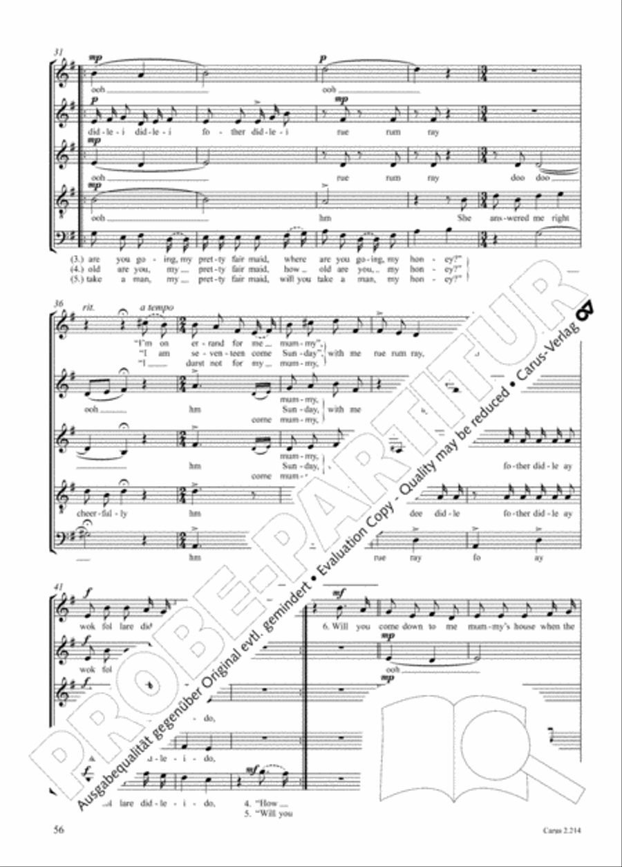 Choral Collection Folk Songs Choir scores gallery preview page 32