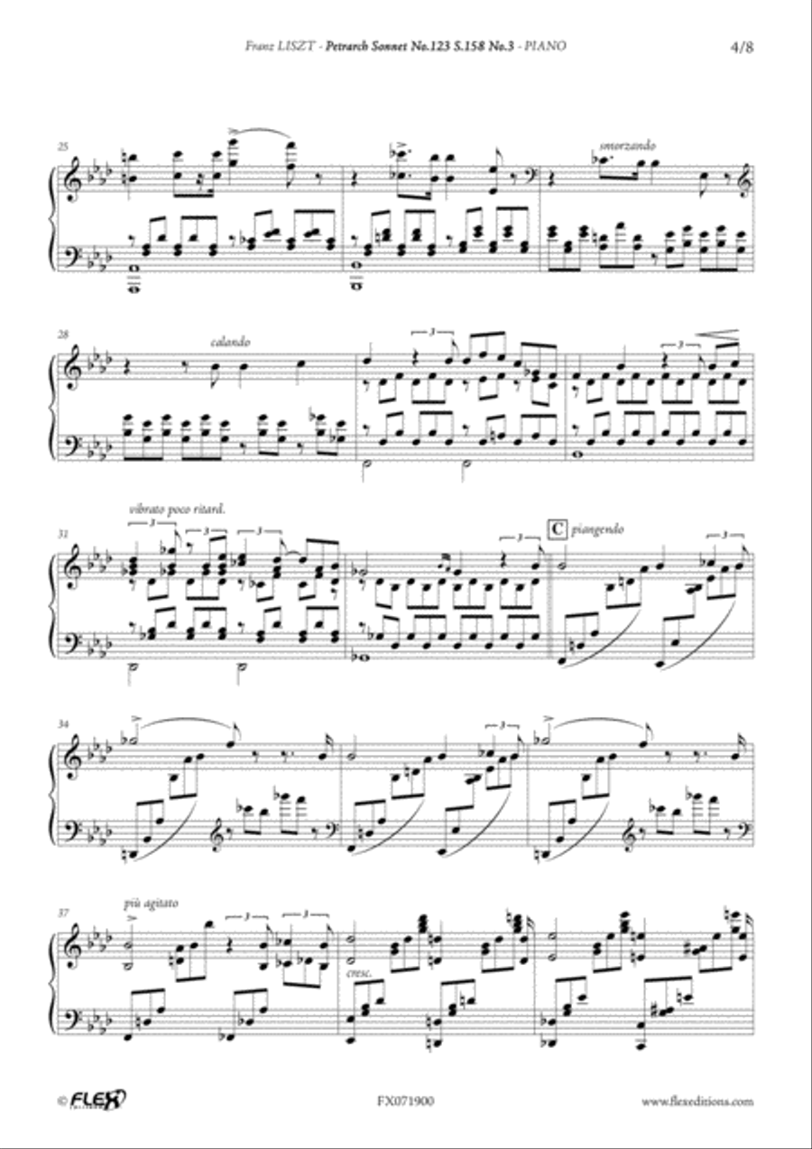 Petrarch Sonnet No.123 S.158 No.3 Piano Solo scores gallery preview page 4