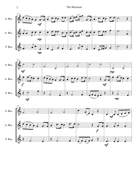 The Mermaid for recorder trio (soprano, alto, tenor) image number null