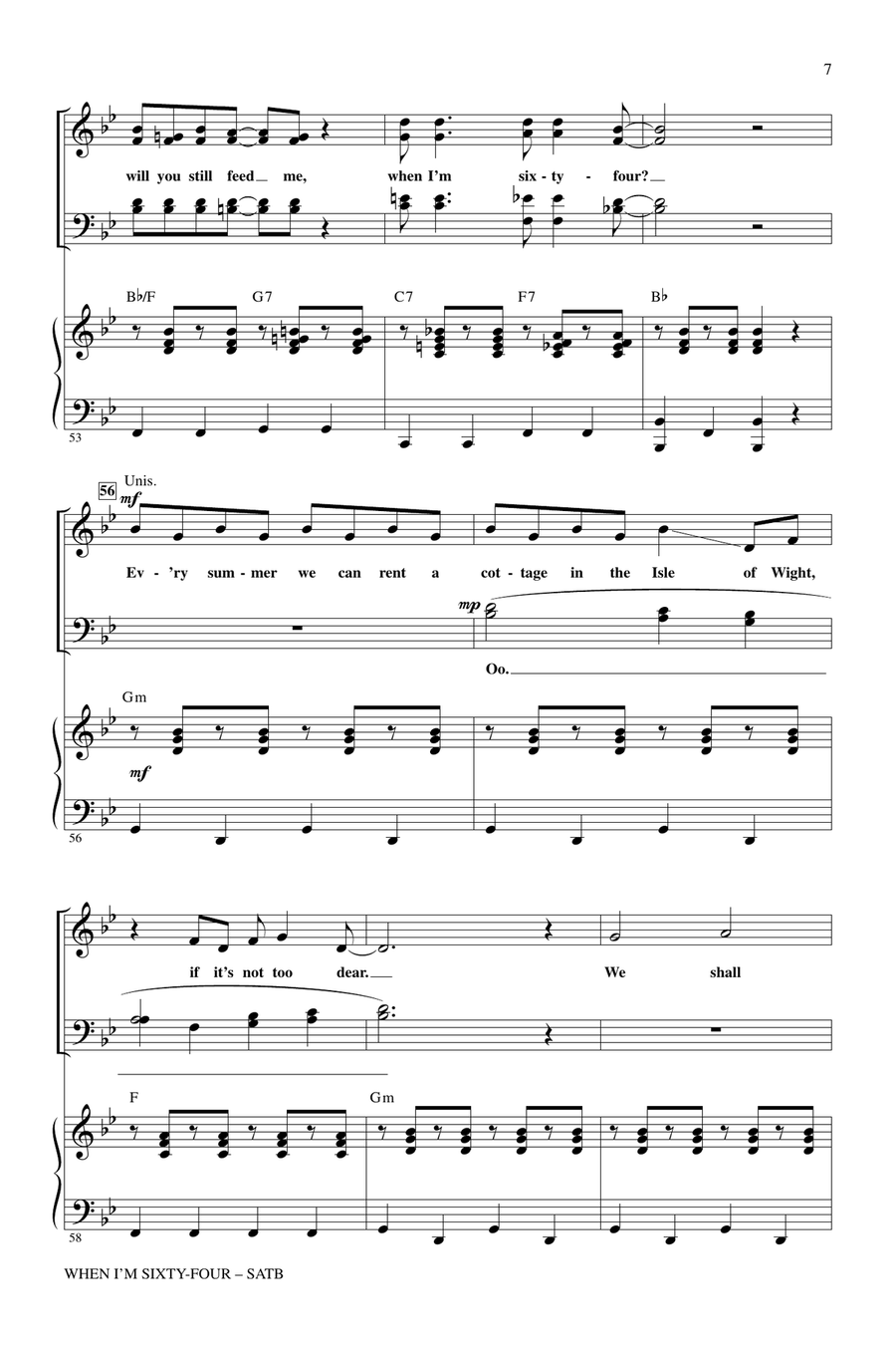 When I'm Sixty-Four (arr. Alan Billingsley) 4-Part scores gallery preview page 6