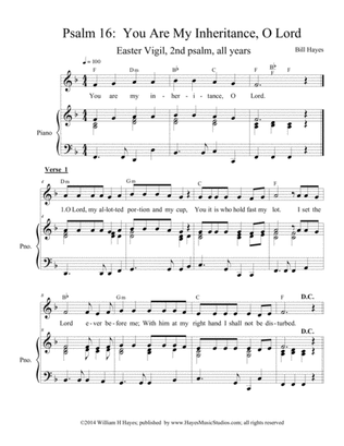Psalm 16: You Are My Inheritance, O Lord (Easter Vigil 2nd psalm, piano/vocal)