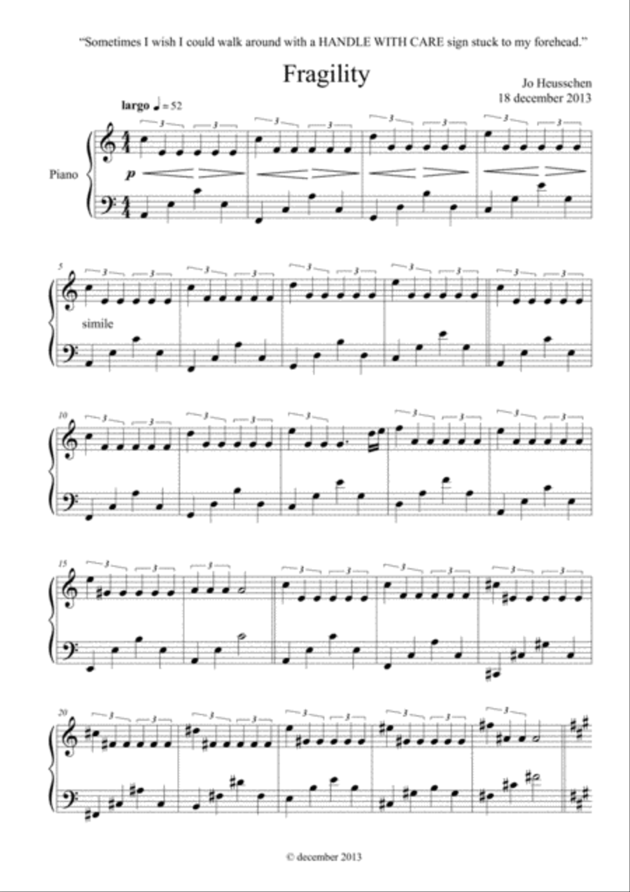 Fragility Fragility Easy Piano scores gallery preview page 1