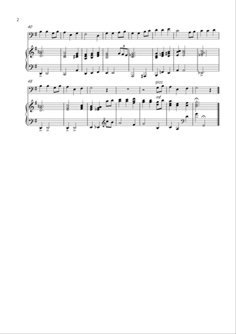 Away in a Manger (Gospel Style!) for Cello and Piano Away in a Manger (Gospel Style!) for Cello and Piano Piano scores gallery preview page 2