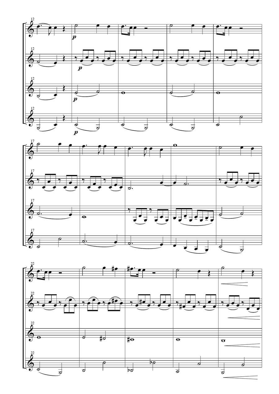 Panis Angelicus for Clarinet Quartet Clarinet Quartet scores gallery preview page 4