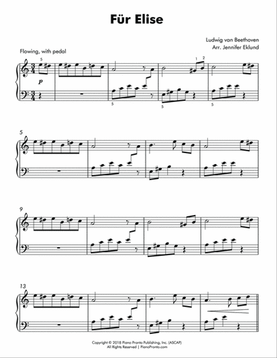 Fur Elise (Early Intermediate Piano) Piano Method scores gallery preview page 2