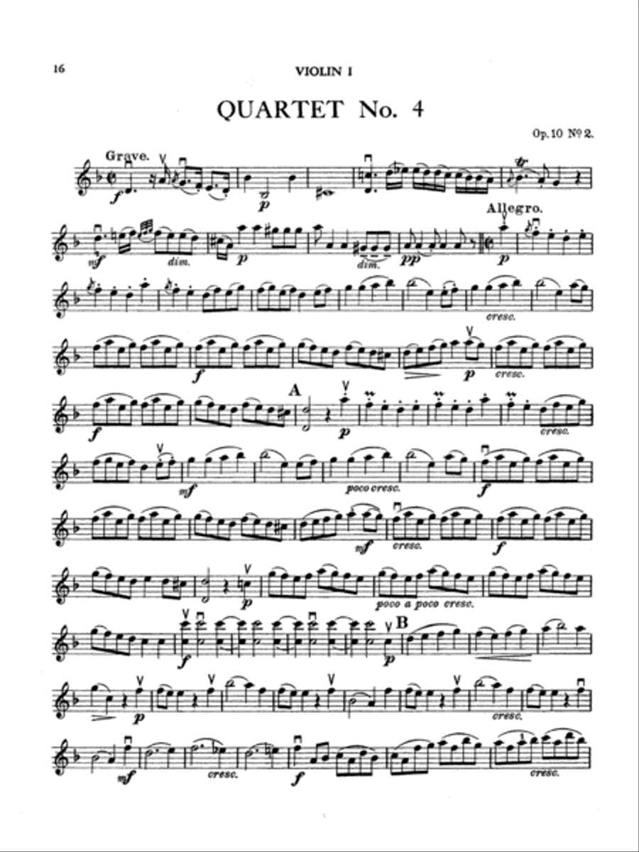 Boccherini: Nine Selected String Quartets String Quartet scores gallery preview page 1