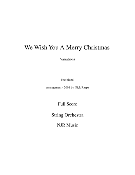 We Wish You A Merry Christmas (variations for string orchestra) Complete Set image number null