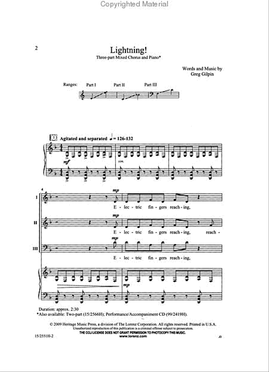 Lightning! 3-Part scores gallery preview page 2