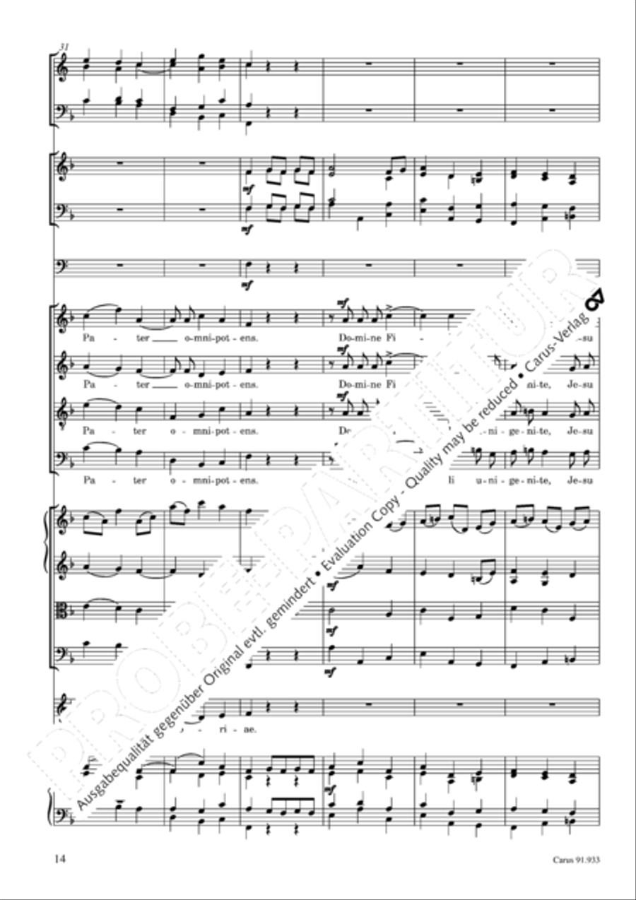 Missa carminum 4-Part scores gallery preview page 17