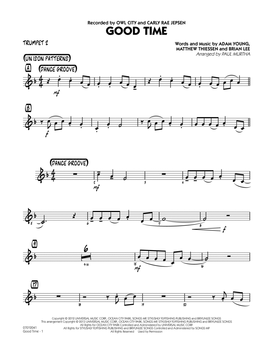 Good Time - Trumpet 2 Good Time - Trumpet 2 Jazz Ensemble scores gallery preview page 1