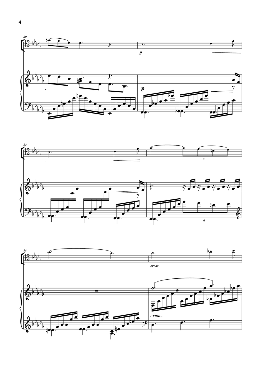 Clair de Lune for Cello and Piano (from Suite Bergamasque) Piano scores gallery preview page 4