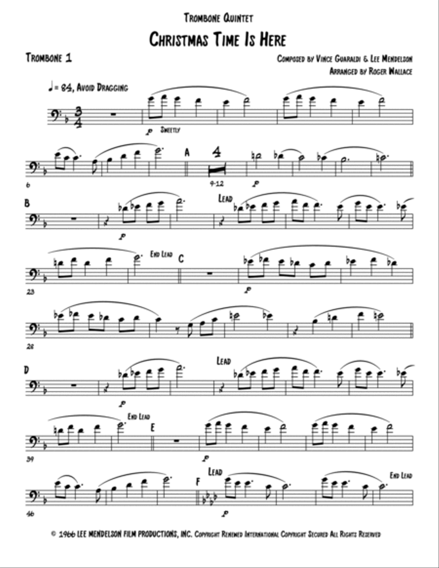 Christmas Time Is Here Trombone scores gallery preview page 6