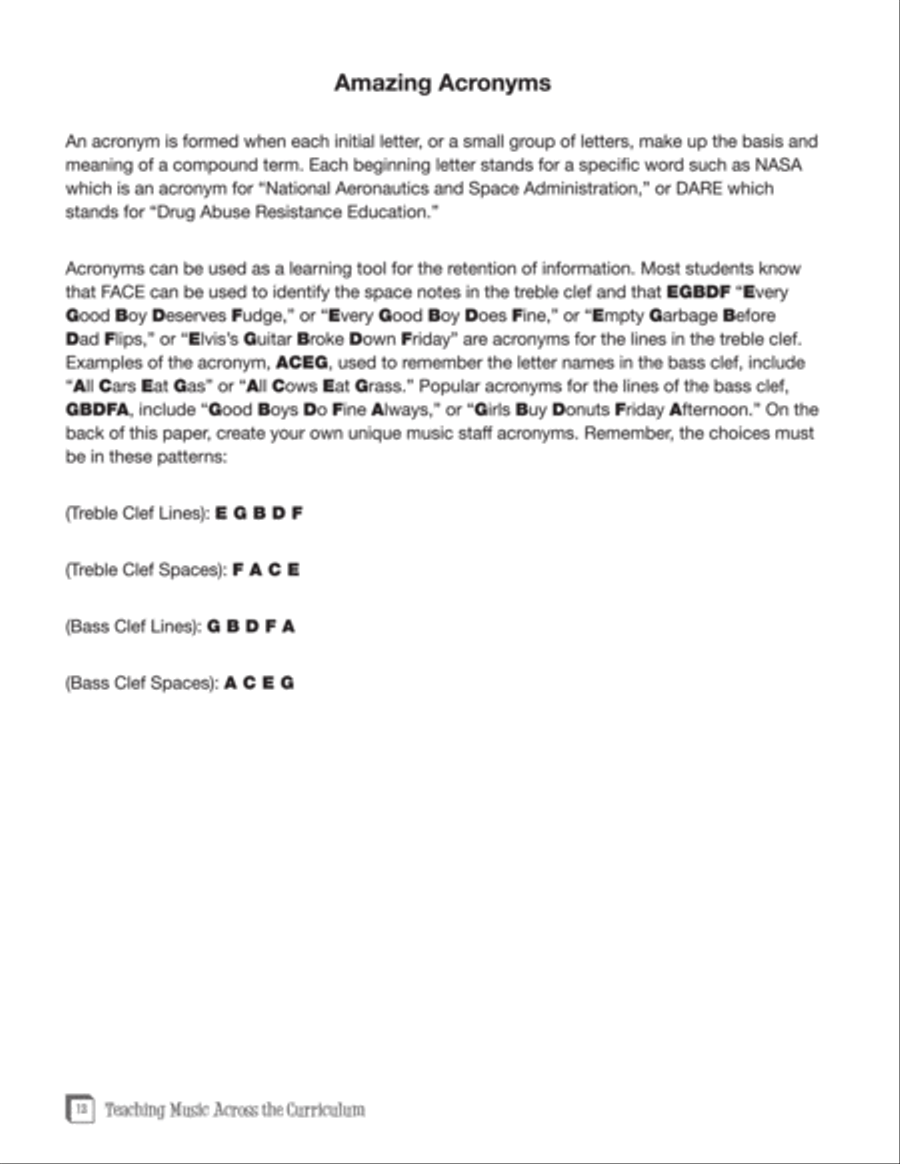 Teaching Music Across the Curriculum Curriculum Guides scores gallery preview page 3