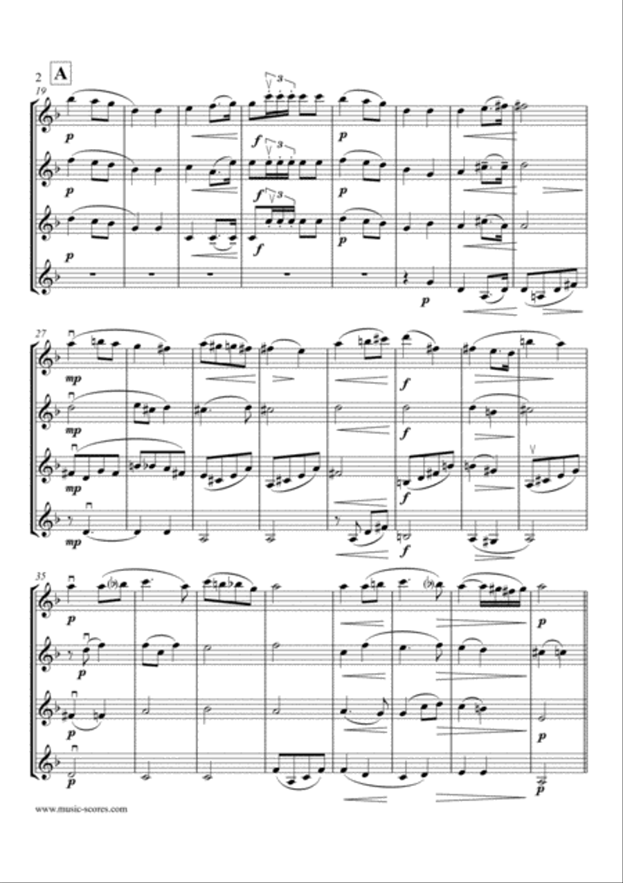 Wedding March from Lohengrin - 4 Violins Violin Solo scores gallery preview page 2