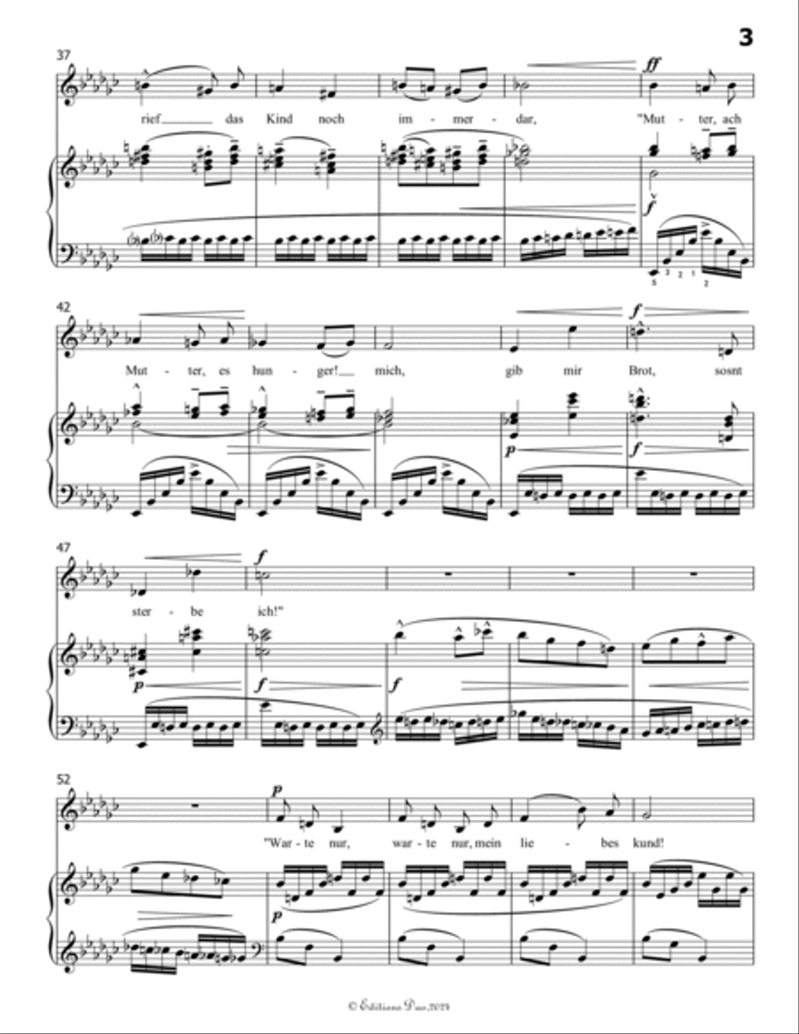 Das irdische Leben, by Mahler, in G flat Major Piano, Vocal scores gallery preview page 5