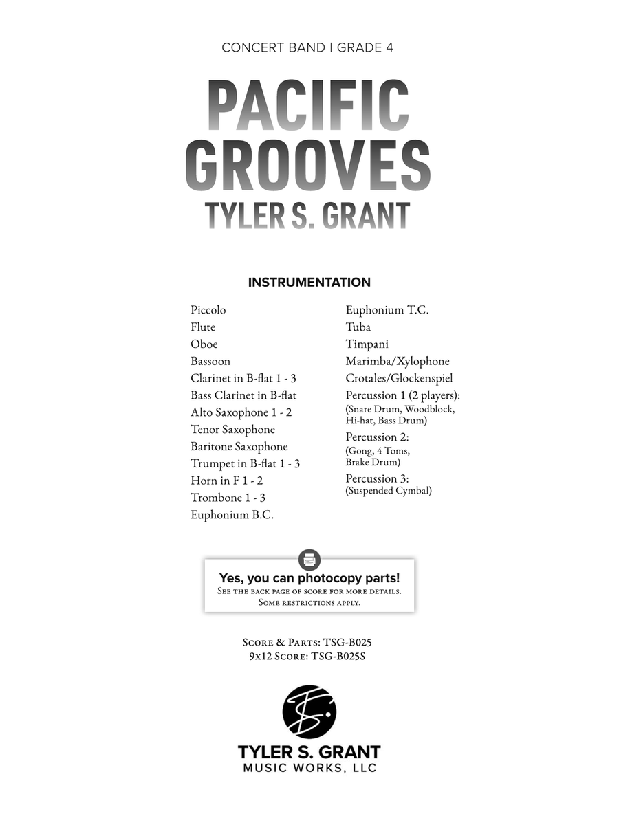 Pacific Grooves: Score
