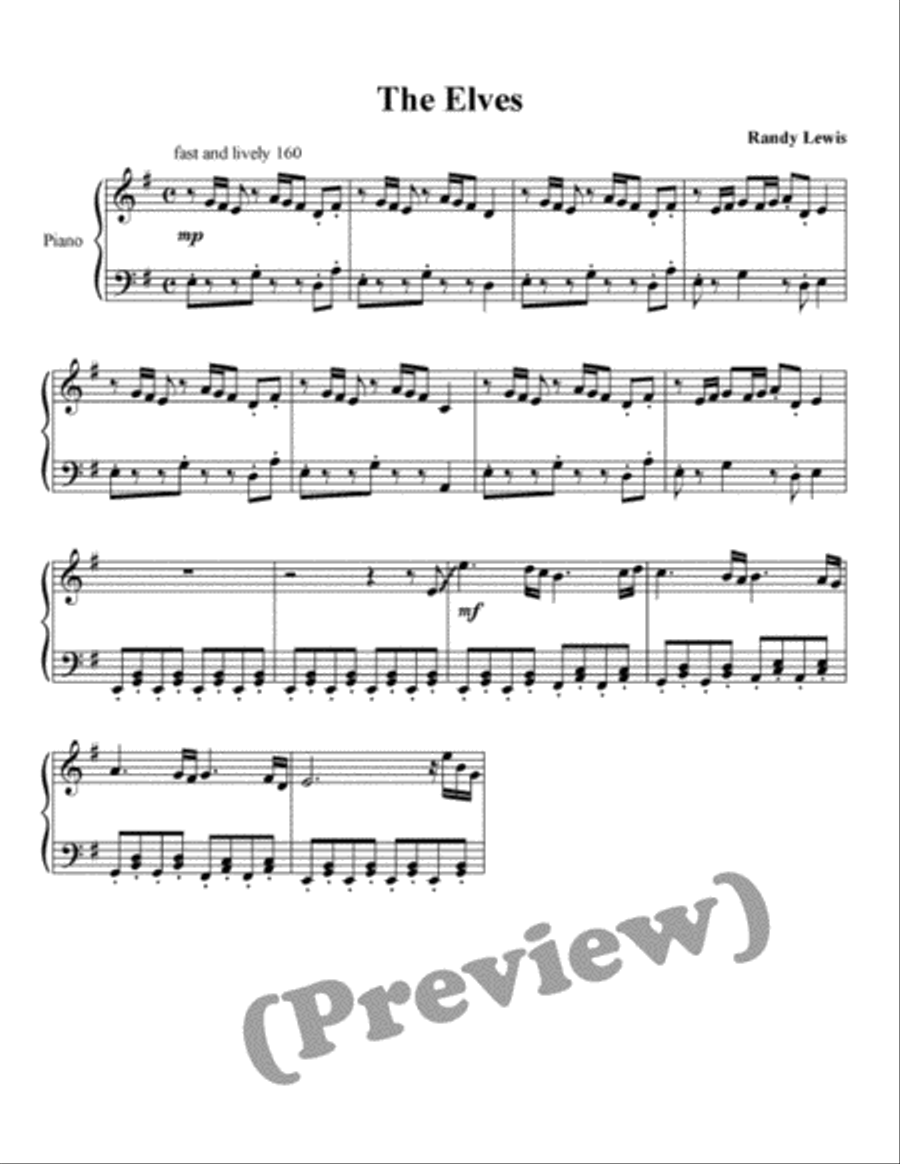 The Elves Piano Solo scores gallery preview page 1