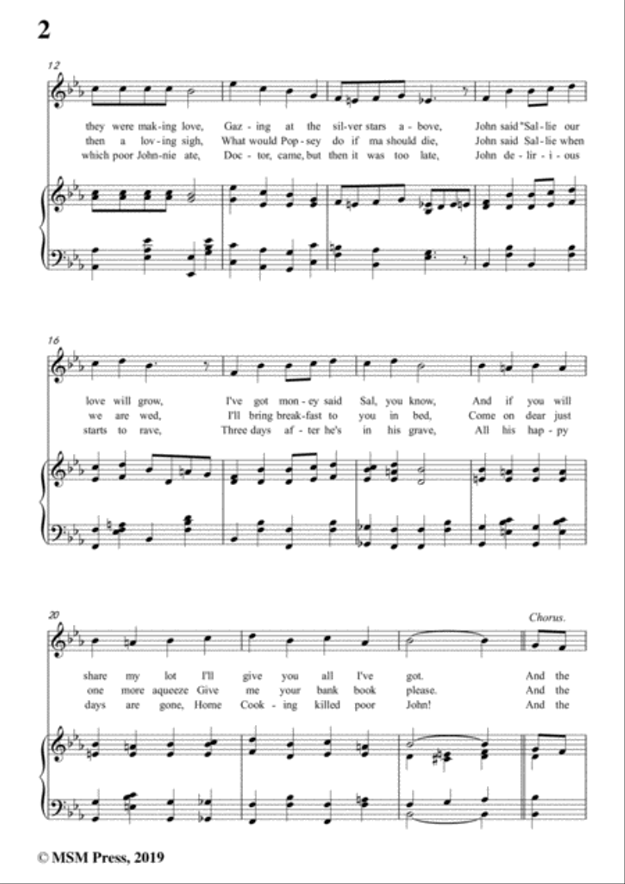 Harry Von Tilzer-Green Grass Grew All Around,in E flat Major,for Voice and Piano Voice Solo scores gallery preview page 4