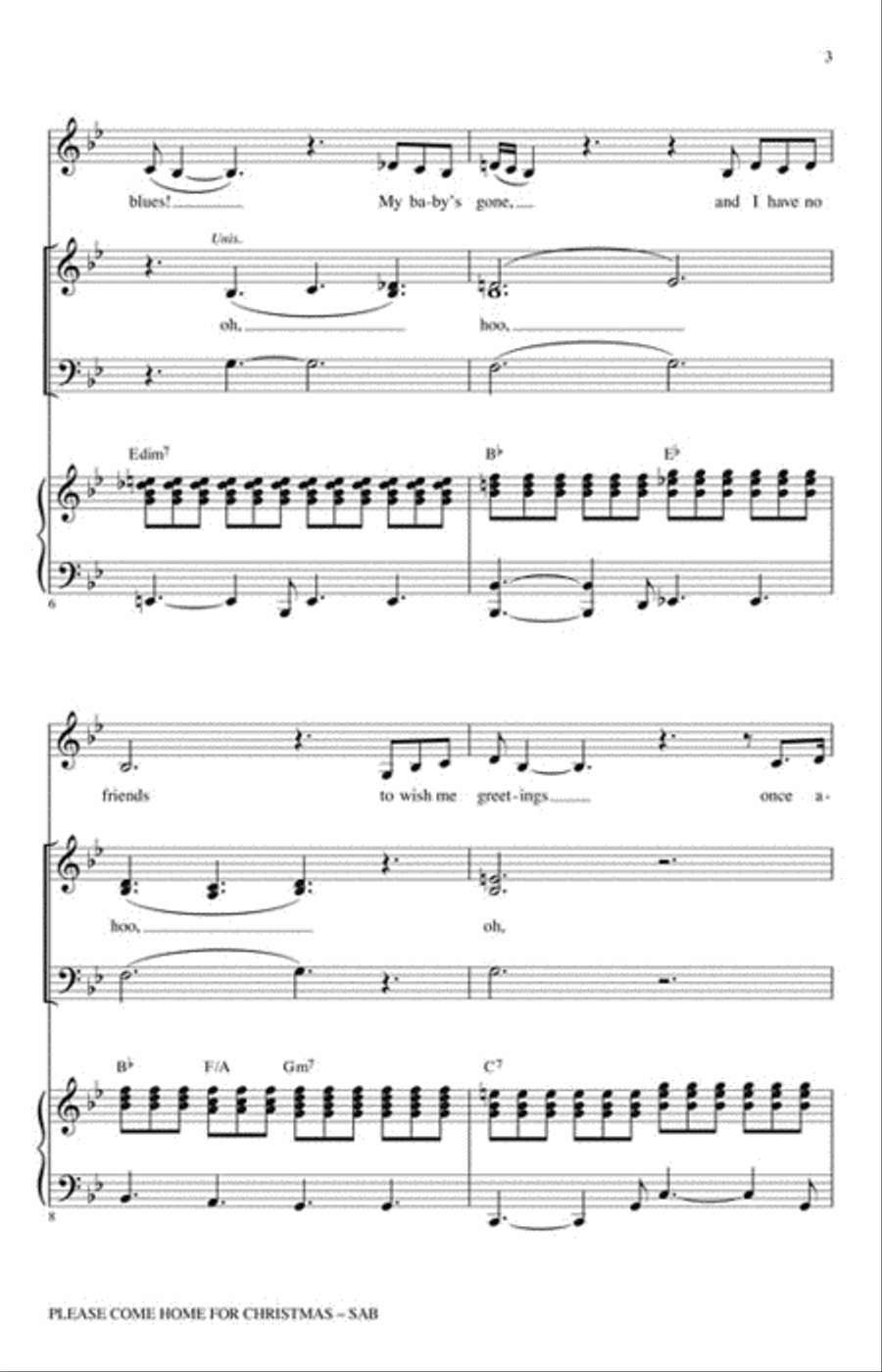 Please Come Home for Christmas 3-Part scores gallery preview page 3