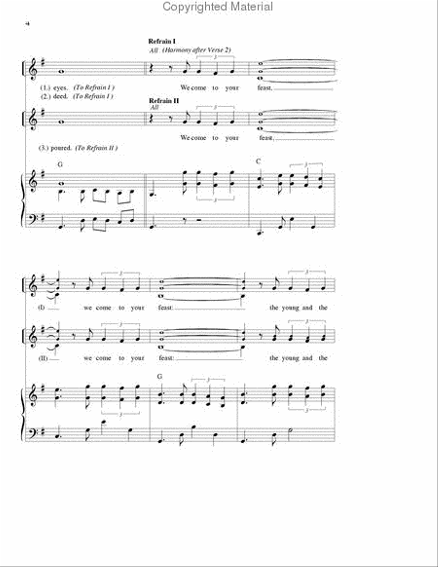 We Come to Your Feast We Come to Your Feast 3-Part scores gallery preview page 4