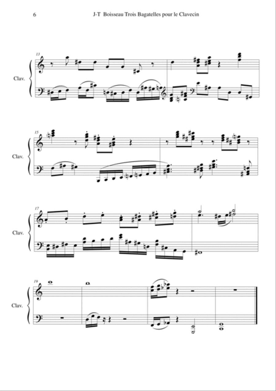 Jean-Thierry Boisseau : Trois Bagatelles pour clavecin Harpsichord scores gallery preview page 6