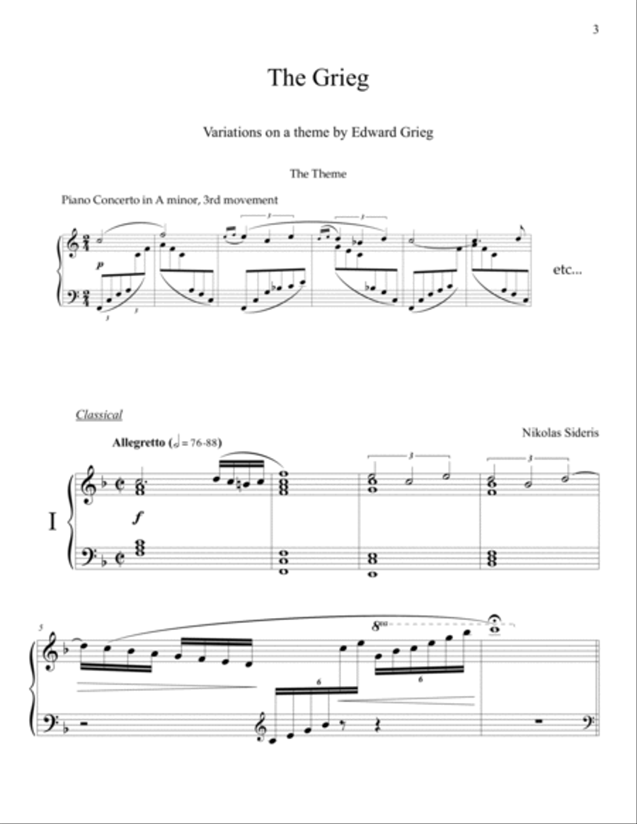 The Grieg for solo piano Piano Solo scores gallery preview page 5