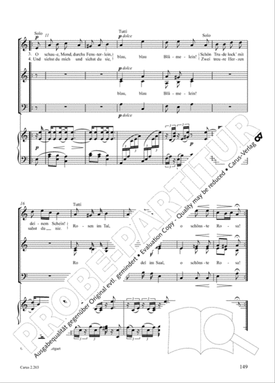 Loreley. Folk songs for choir (Loreley. Volkslieder fur Chor) Choir scores gallery preview page 152
