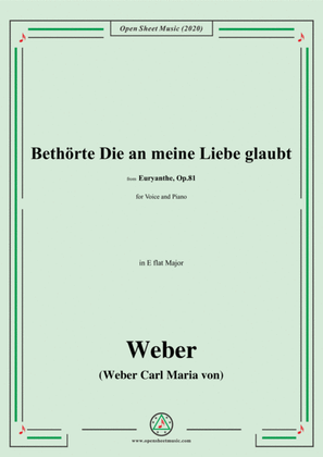 Book cover for Weber-Bethōrte Die an meine Liebe glaubt,in E flat Major