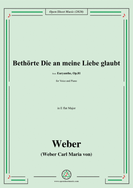 Weber-Bethōrte Die an meine Liebe glaubt,in E flat Major