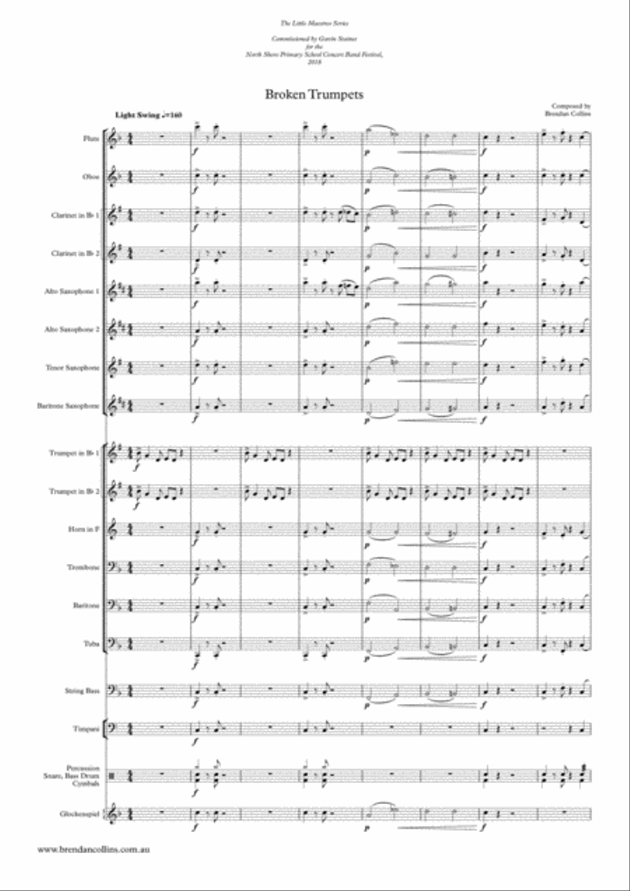 Broken Trumpets Broken Trumpets Concert Band scores gallery preview page 1